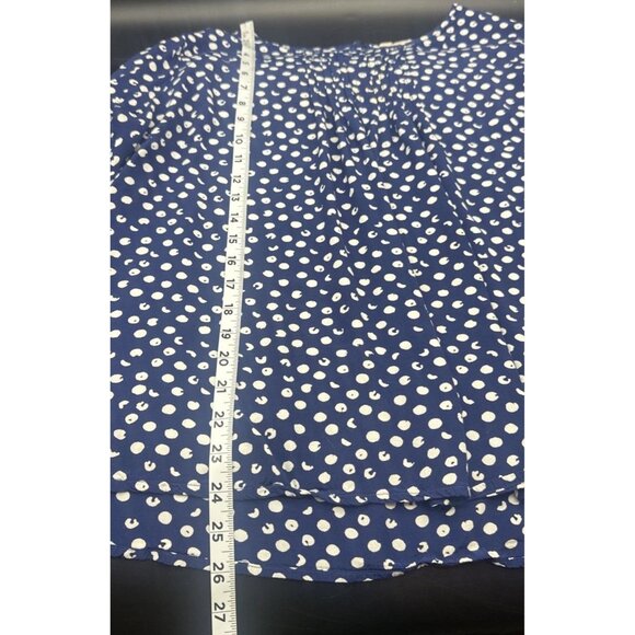 Soft Surroundings Women’s Sonrisa Blue White Polka Dot Ruffle Blouse Top Sz 1X - Picture 11 of 11